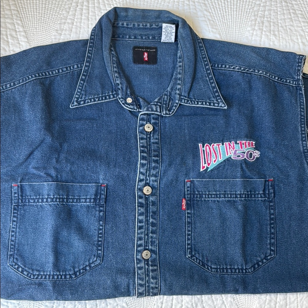 Levi's Blue Denim Button Down Shirt